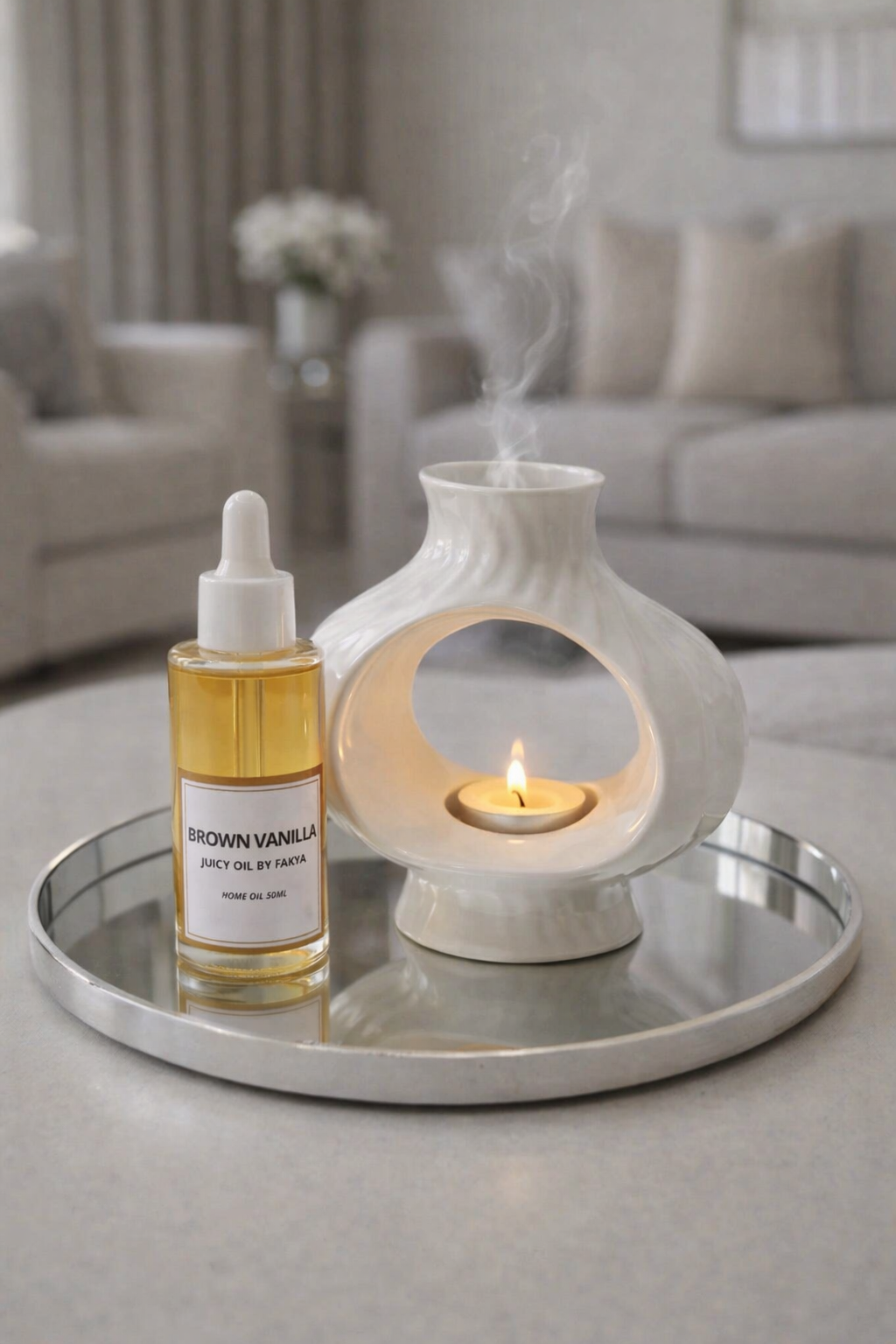 Brûleur à mazout en céramique blanche